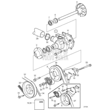 Accouplement de compresseur pour Volvo Penta D/KAD, MD23285069